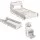 Artiss Aura Single Bed Frame with USB Charging Ports & 2 Drawers, White Particleboard, Includes Bedside Table with Shelf