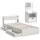 Artiss Aura Single Bed Frame with USB Charging Ports & 2 Drawers, White Particleboard, Includes Bedside Table with Shelf