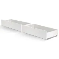 Artiss Wooden Bed Frame Storage Drawers, Solid Pine, Single Size, White, 91x47x20cm, Eco-Friendly Trundle Set