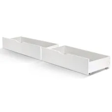Artiss Wooden Bed Frame Storage Drawers, Solid Pine, Single Size, White, 91x47x20cm, Eco-Friendly Trundle Set
