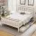 Artiss Double Size White Wooden Bed Frame with Storage Drawers – Solid Pine, Plywood Slats, Classic Two-Tone Design