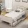 Artiss Single Bed Frame Wooden Platform with 2 Storage Drawers, Pine Wood, White, Sturdy for Kids or Adults