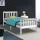 Artiss Pony Single Size White Wooden Bed Frame - Solid Pine, Two-Tone Design, Sturdy Construction, Child & Adult Use