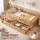 Artiss Montessori Single Bed Frame with 3 Storage Drawers, Shelf and Safety Fence for Toddlers Natural