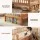 Artiss Montessori Single Bed Frame with 3 Storage Drawers, Shelf and Safety Fence for Toddlers Natural