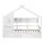 Artiss Kids Single House Bed Frame Solid Wood White, Montessori Design with 3 Bookcase Storage, 2 Drawers, Easy Assembly