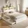 Artiss Double Bed Frame with Storage Drawers Bookcase Headboard Charging Station LED Lights 300kg White