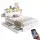 Artiss Double Bed Frame with Storage Drawers Bookcase Headboard Charging Station LED Lights 300kg White