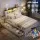 Artiss Queen Bed Frame with Storage Drawers LED Bookcase Headboard Charging Station White
