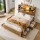 Artiss King Single Bed Frame with 4 Drawers, USB, Night Light, Bookcase Headboard, Roll-Out Slats Natural