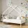 Artiss Kids Single House Bed Frame White – Solid Timber, Montessori Floor Bed with Storage, Pine Wood, 196x96x150cm