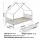 Artiss Kids Single House Bed Frame White, Solid Pine Wood, Timber Slats, 2 Storage Drawers, Montessori Design