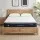 RoomSense Queen 30cm Medium Firm Latex Mattress and Pine Bed Frame Bundle Euro Top Oatmeal Natural Pine