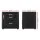 Artiss CADEN Black Bedside Table, 2 Drawers, PVC Leather, 48x40x50cm, Modern MDF Frame, Aluminium Handles, Easy Assembly