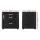 Artiss CADEN Black Bedside Table Set of 2 - Modern PVC Leather, 2 Drawers, MDF Frame, 48.5x40x50cm, Stylish Aluminium