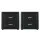 Artiss CADEN Black Bedside Table Set of 2 - Modern PVC Leather, 2 Drawers, MDF Frame, 48.5x40x50cm, Stylish Aluminium