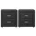 Artiss CADEN Charcoal Bedside Table Set of 2 - Modern Faux Linen, 2 Drawers, 46x40x50cm, MDF Frame, Aluminium Handles