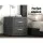 Artiss Caden Grey Bedside Table Set of 2 with Fabric, 2 Drawers, MDF Frame, 46x40x50cm - Modern Bedroom Side Table
