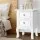 Artiss BISSET French Provincial Bedside Table 2 Drawers White Paulownia MDF Cabriole Legs Vintage Knobs