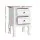 Artiss BISSET French Provincial Bedside Table 2 Drawers White Paulownia MDF Cabriole Legs Vintage Knobs
