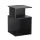 Artiss S-Shaped Bedside Table Black with 2 Shelves Integrated Charging Station USB Type‑C 33x33x50cm
