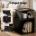 Artiss S-Shaped Bedside Table Black with 2 Shelves Integrated Charging Station USB Type‑C 33x33x50cm