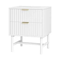 Artiss White Bedside Table with MDF Frame - 2 Drawers, Metal Runners, 43.5x39x55cm - Stylish Bedroom Storage Solution