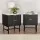 Artiss 2x Bedside Tables with 2 Drawers, Black, 43.5x39x55cm, MDF Frame, Metal Runners, Modern Bedroom Storage