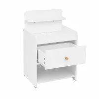 Artiss Bedside Table with Drawer Charging Station 2 AC Outlets USB Type-C White 40cm x 30cm x 58cm