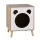 Artiss Cat Nest Bedside Table Solid Pine Legs E1 MDF 2-in-1 Cat House Nightstand 40x40x50cm Pine White