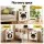 Artiss Cat Nest Bedside Table Solid Pine Legs E1 MDF 2-in-1 Cat House Nightstand 40x40x50cm Pine White