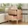 Artiss Lura Bedside Table - Pine & White Nightstand with Fluted Front, Metal Legs, 2 Drawers, 40x40x52cm, Easy Assembly