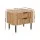 Artiss Bedside Table with 2 Drawers, Paulownia Wood, Pine Finish, 56x42x45.5cm, Metal Legs, Easy Assembly, 1