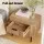 Artiss Bedside Table with 2 Drawers, Paulownia Wood, Pine Finish, 56x42x45.5cm, Metal Legs, Easy Assembly, 1