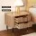 Artiss Bedside Table with 2 Drawers, Paulownia Wood, Pine Finish, 56x42x45.5cm, Metal Legs, Easy Assembly, 1