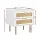 Artiss Rattan Bedside Table 2 Drawers White and Pine, 48x40x50cm, Metal Legs, Particle Board, Modern Nightstand