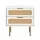 Artiss 2 Pack Rattan Bedside Tables with 2 Drawers, Metal Handles and Legs, Easy Assembly, White and Pine
