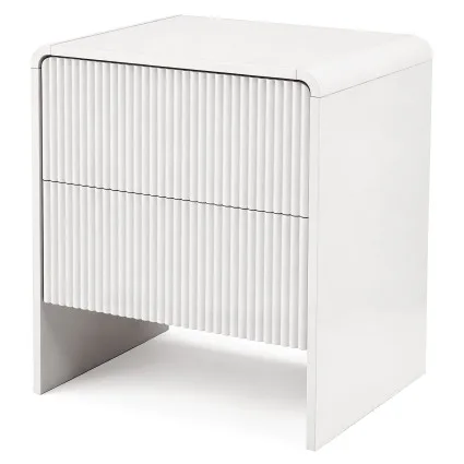 Artiss Bedside Table 2 Drawers 50cm x 40cm x 55cm MDF with Push-to-Open Drawers and Anti-Tip Kit Beige
