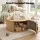 Artiss 80cm Round Coffee Table with Hidden Storage, Fluted Wood Finish, 50kg Capacity for Living Rooms