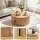Artiss 80cm Round Coffee Table with Hidden Storage, Fluted Wood Finish, 50kg Capacity for Living Rooms