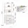 Artiss Tall LED Bedside Table with Built in Charging Station 2 USB 2 AC Foldable Drawers White 101cm