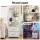 Artiss Tall LED Bedside Table with Built in Charging Station 2 USB 2 AC Foldable Drawers White 101cm