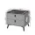 Artiss Smart Bedside Table, PU Leather, 50x40x44cm, Grey, Wireless Charging, Bluetooth Speaker, LED Lights, Storage