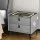 Artiss Smart Bedside Table, PU Leather, 50x40x44cm, Grey, Wireless Charging, Bluetooth Speaker, LED Lights, Storage