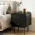 Artiss Bedside Table Black MDF Two Drawers Metal Legs Compact Nightstand Rounded Corners Durable Finish