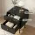 Artiss Bedside Table Black MDF Two Drawers Metal Legs Compact Nightstand Rounded Corners Durable Finish