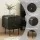 Artiss Bedside Table Black MDF Two Drawers Metal Legs Compact Nightstand Rounded Corners Durable Finish