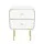 Artiss Bedside Table 2 Drawers White MDF Nightstand with Metal Legs Rounded Corners 42x40x57cm Storage