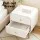 Artiss Bedside Table 2 Drawers White MDF Nightstand with Metal Legs Rounded Corners 42x40x57cm Storage
