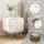 Artiss Bedside Table 2 Drawers White MDF Nightstand with Metal Legs Rounded Corners 42x40x57cm Storage